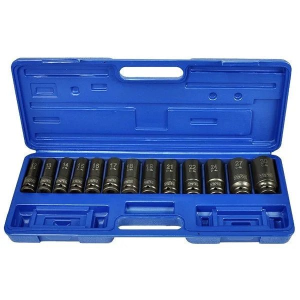 Trax AD-4014MB 1/2" Drive Deep Metric Impact Socket Set, 13Pc Set - AIMS Industrial Supplies