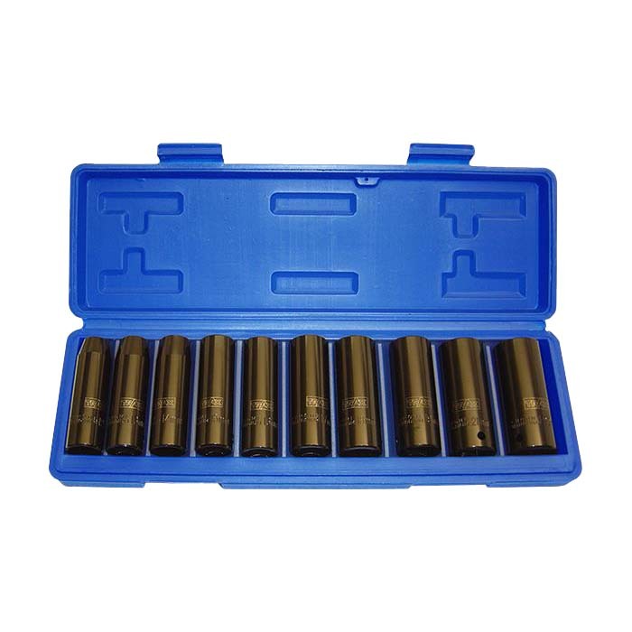 Trax AD-411MB 1/2" Drive Long Metric Impact Socket Set, 10pieces1