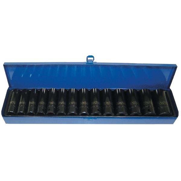 Trax AD-415M 1/2" Drive Long Metric Impact Sockets Set, 14Pc Set - AIMS Industrial Supplies