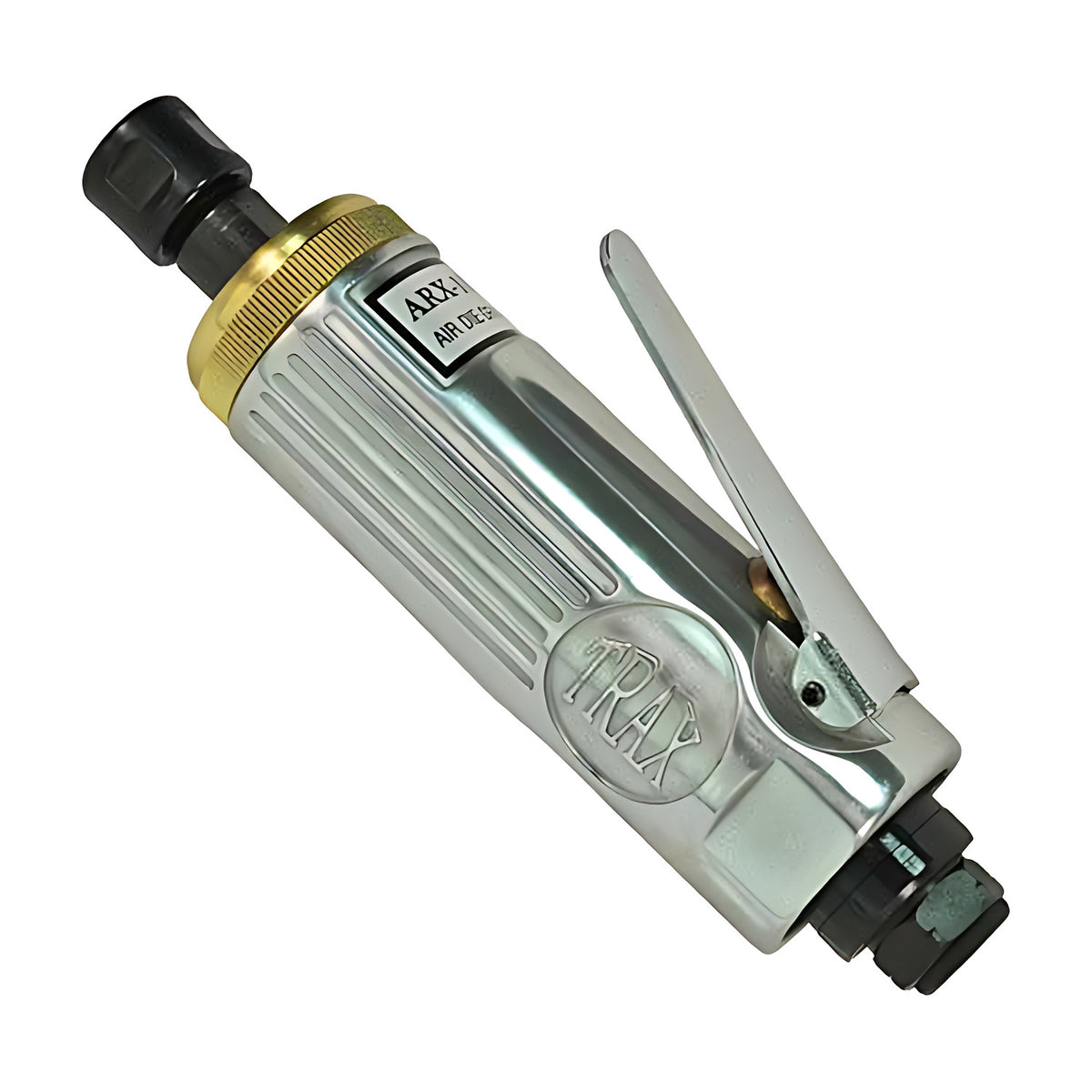 Trax ARX-111 general purpose die grinder 22000RPM, silver body with brass collar and trigger lever