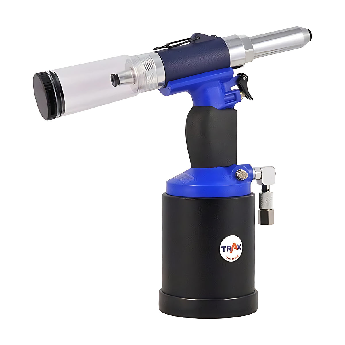 Trax ARX-380 5/16" air hydraulic riveter from the other side, clear tube pointing left