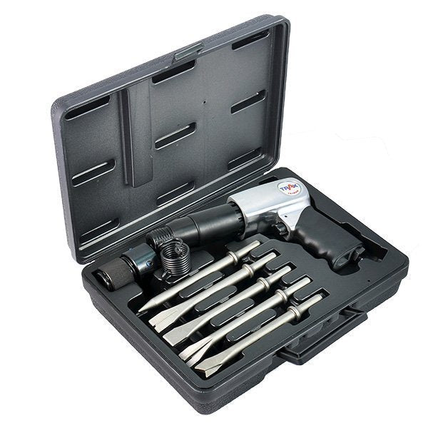 Trax ARX-715HHK Hex Shank Long Air Chisel Hammer Kit, 7Pc Kit - AIMS Industrial Supplies