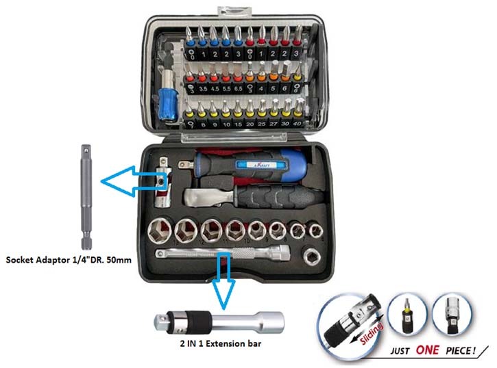 Trax ARX-91434 Bit & Socket Set, 44 Pieces2