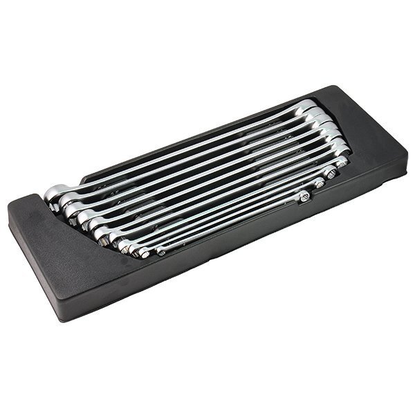 Trax ARX-FDW0100C 12PT Flat Metric Double Ring Spanner Set, 11Pc Set - AIMS Industrial Supplies