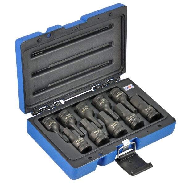 Trax ARX-IBS40010HM 1/2" Drive Metric Impact Hex Socket Bit Set 10Pc - AIMS Industrial Supplies