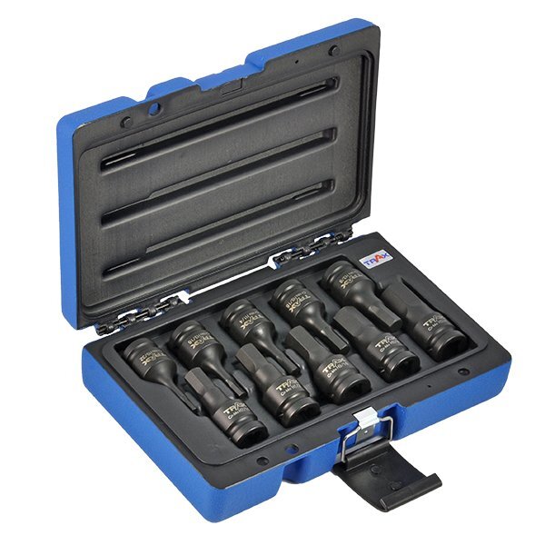 Trax ARX-IBS40010HS 1/2" Drive SAE Impact Hex Socket Bit Set, 10Pc Set1