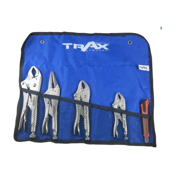 Trax ARX - LP4P 4Pc Locking Pliers Set in Bag w/ Bonus Knife - AIMS Industrial Supplies