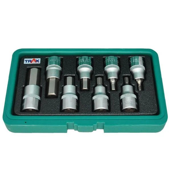 Trax ARX-SB4008HXB 1/2" Dr. Hex Socket Bit Set, 8Pc Set - AIMS Industrial Supplies