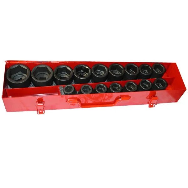 Trax AS-6017M 3/4" Drive 6PT Metric Impact Socket Set, 17Pc Set - AIMS Industrial Supplies