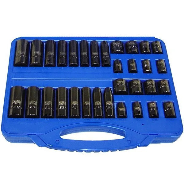 Trax ASD-333CD 3/8" Dr. Combination Metric & SAE Impact Socket Set 32Pc2