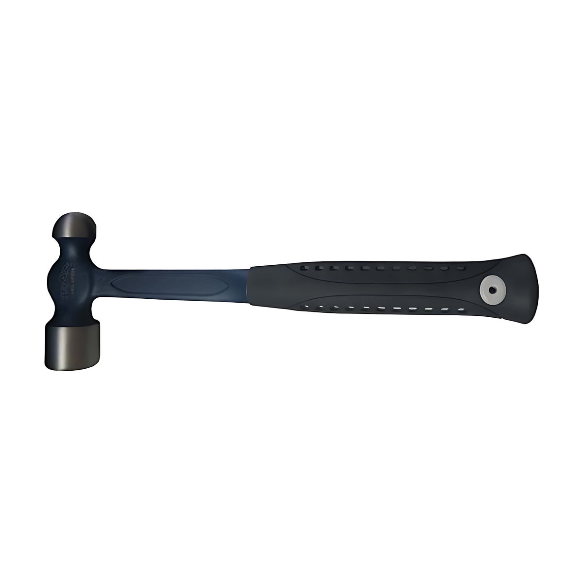 Trax ball pein hammer with a black handle, on white background