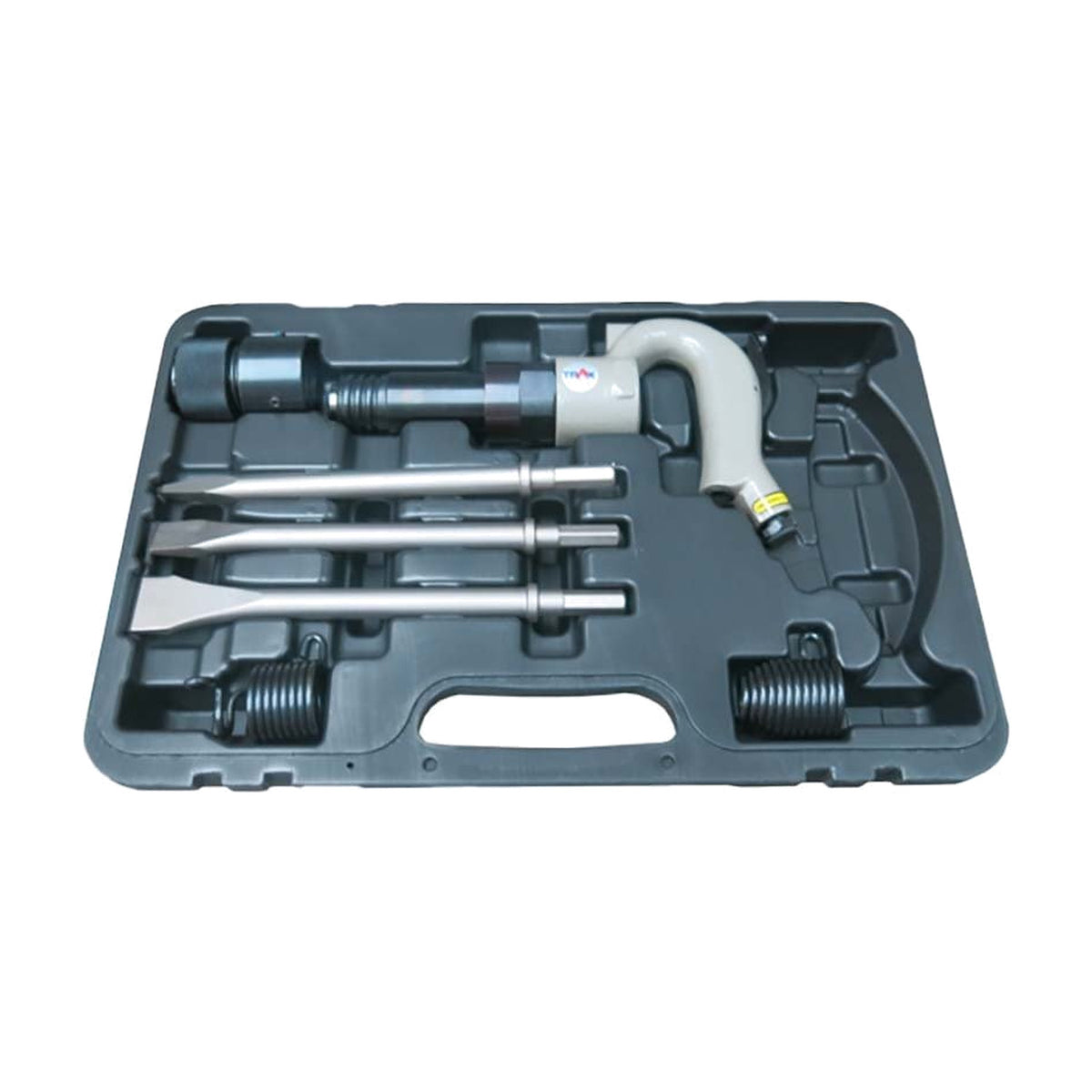 Trax chipping hammer kit ARX-JI.OSHK in a grey moulded case with the hammer and three chisels in the tray