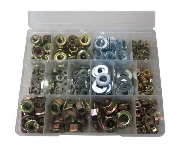 Trax Flange Nut & Flat Washer Assortment Kit, 455pieces1