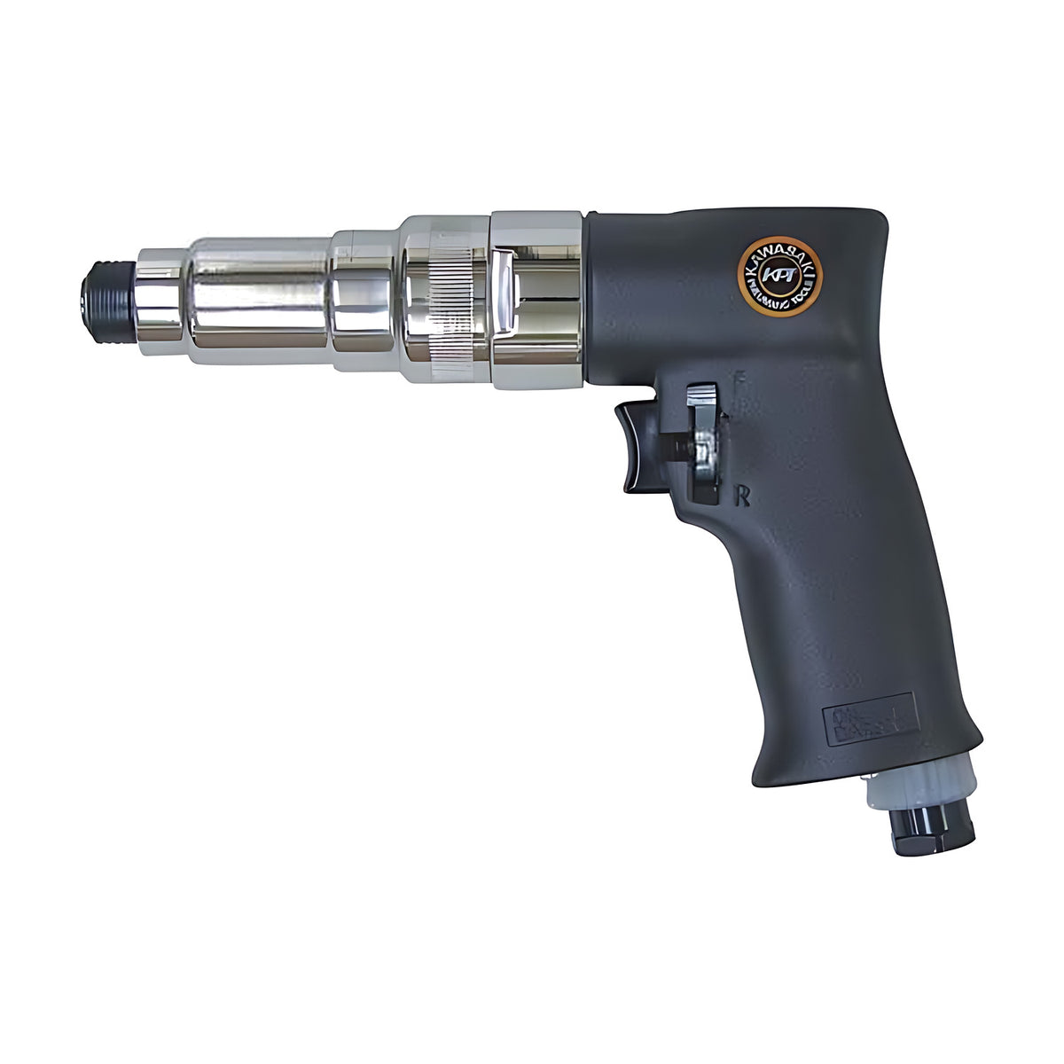 Trax KPT-SD150 1/4" air adjustable clutch screwdriver, black pistol-grip body with silver clutch section, on white