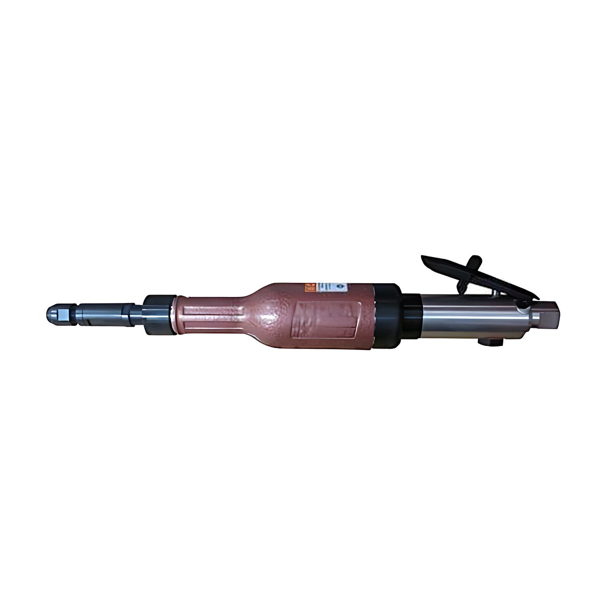 Trax long safety lever industrial die grinder, copper-coloured body with lever and collet end, on white background