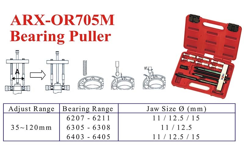Trax Medium Ball End Bearing Puller Kit - ARX-OR705M2