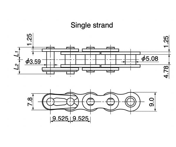 Tsubaki ANSI Roller Chain Single Strand - AIMS Industrial Supplies