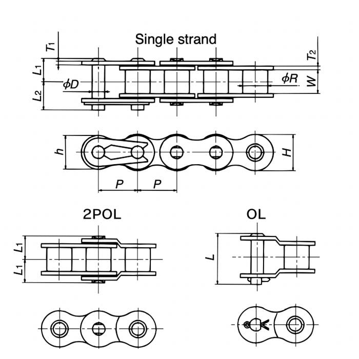 Tsubaki BS RS Roller Chain Single Strand2