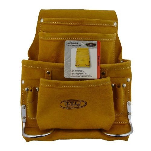 TTL 10 Pocket Suede Nail Bag - NB10SL - AIMS Industrial Supplies