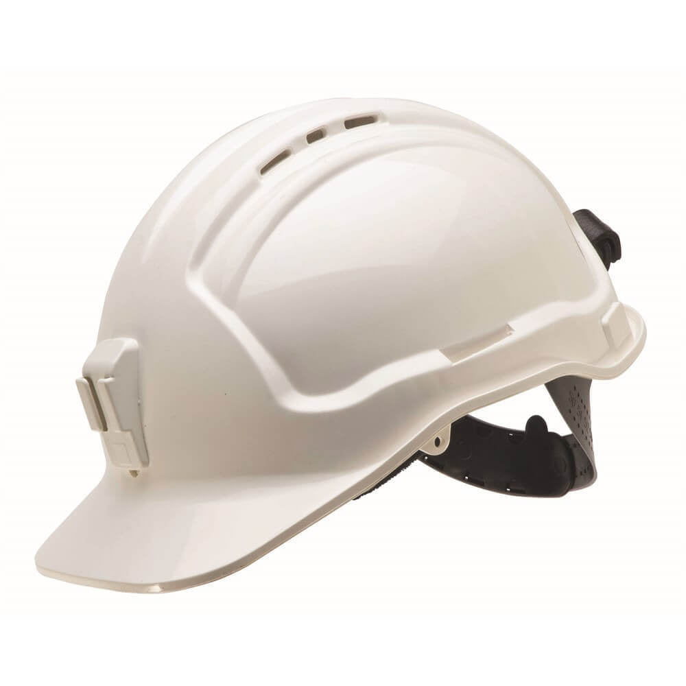 Tuffgard Miners Non Vented Hard Hat, Metal Lamp Bracket, White - AIMS Industrial Supplies
