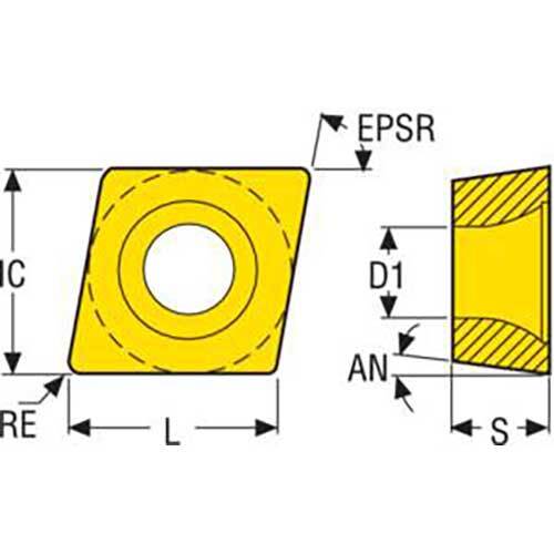 Turning Insert CPMT Insert Style - F1 11° Grade TP252