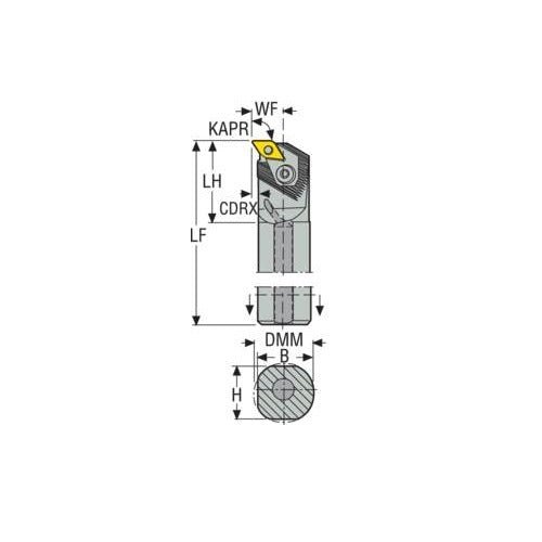 Turning Internal Toolholder (Steel - Pin Lock - U Type) Left - AIMS Industrial Supplies