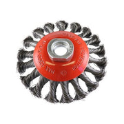 Twist Knot Conical Brush- Rocket, Steel 100mm x M14 - AIMS Industrial Supplies