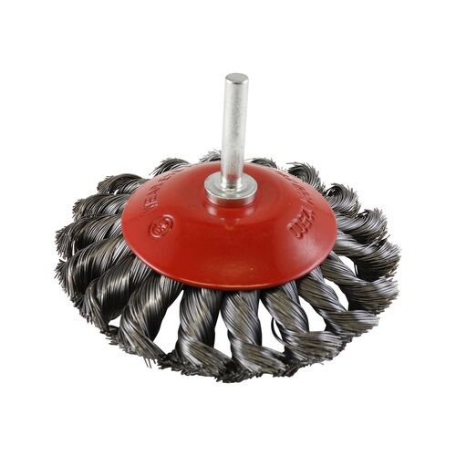Twist Knot Conical Brush- Rocket, Steel 100mm x M6 - AIMS Industrial Supplies