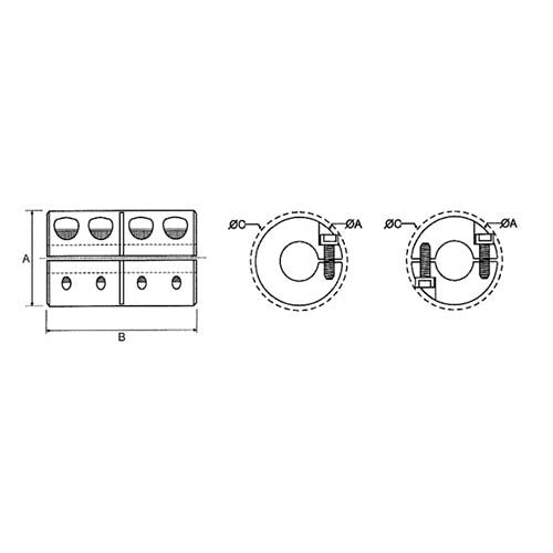Two Piece Split Rigid Coupling Clamp Type - Black Oxide - AIMS Industrial Supplies