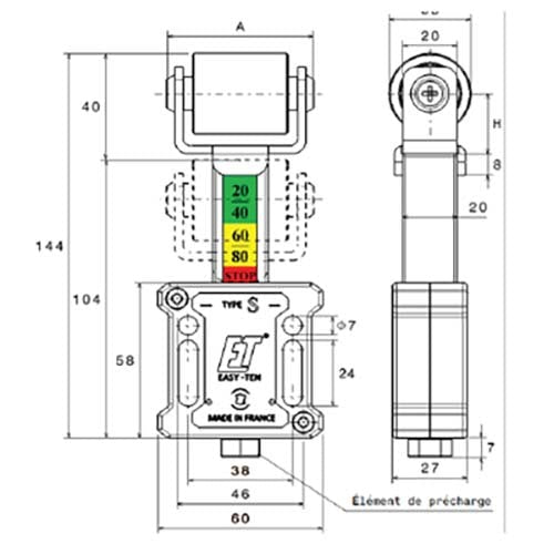 Type S Heavy Chain Tensioner for Polyamid Roller - AIMS Industrial Supplies