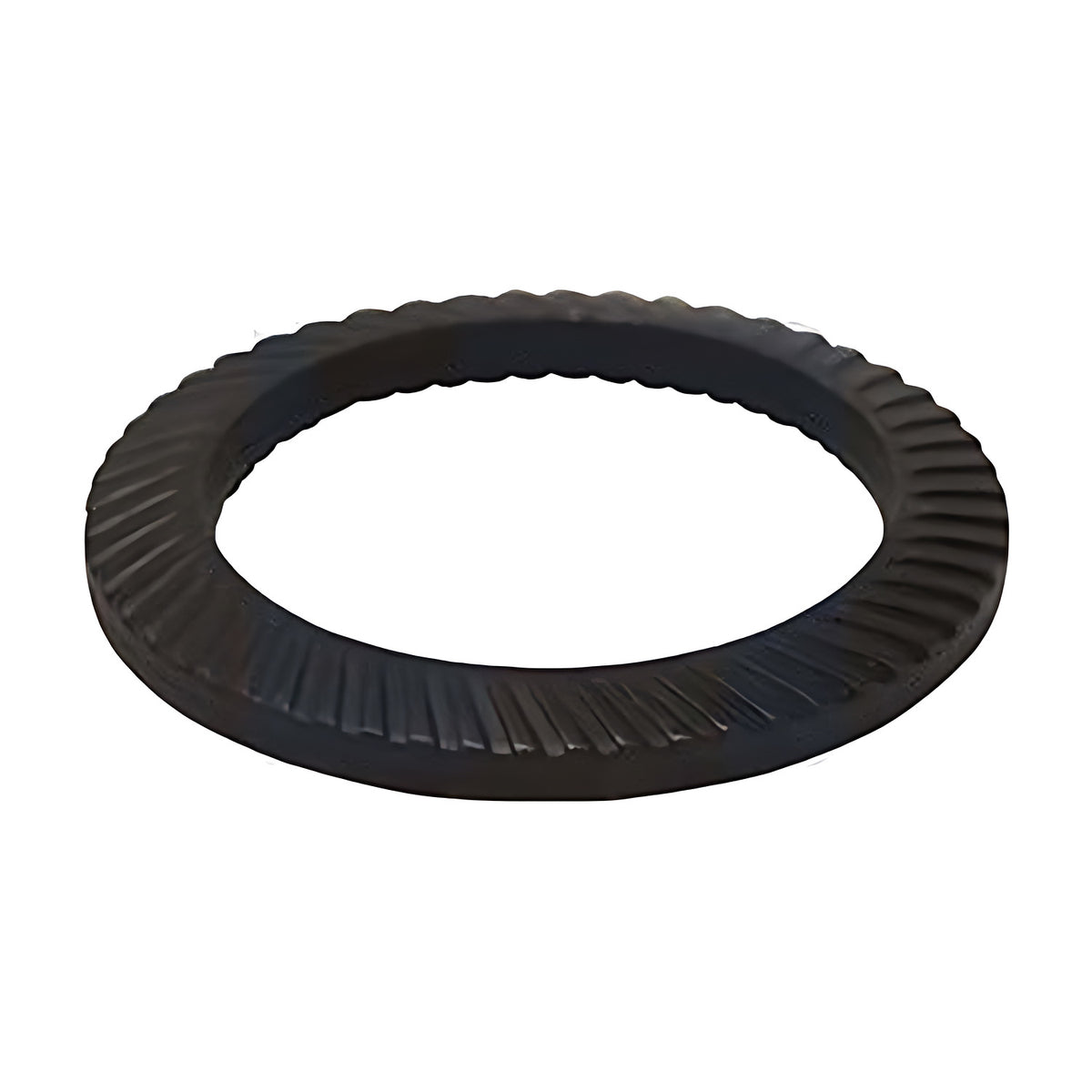 Schnorr Type VS safety washer, black finish, ridged serrated face on a round ring