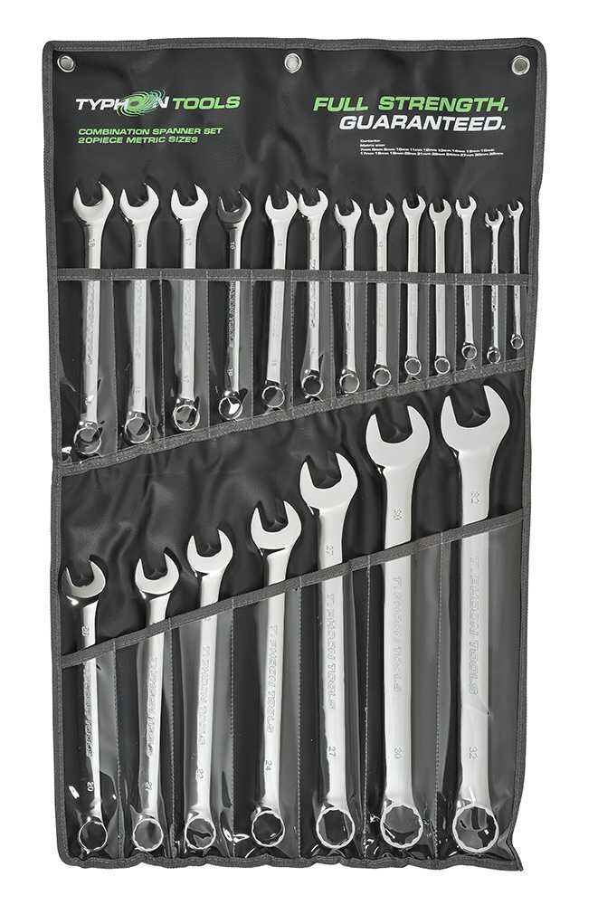 Typhoon Tools 7 - 32mm Metric Combination Spanner Set, 20 Pieces - AIMS Industrial Supplies