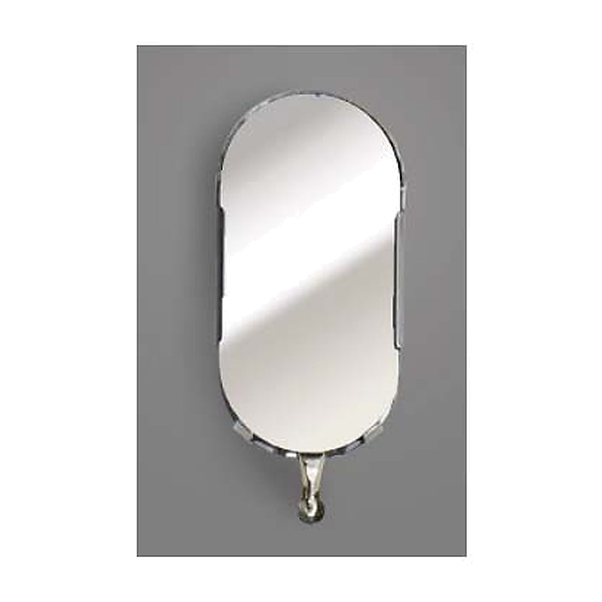 Ullman B-2HD oval mirror head, 1 x 2" silver-framed oval mirror with ball joint, head assembly only
