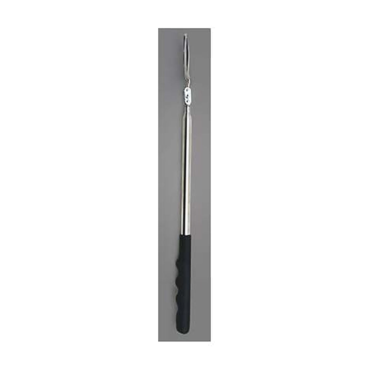 Ullman HTC-2LM 2-1/4" telescoping magnifying mirror, side view with the mirror edge-on at the top of the shaft