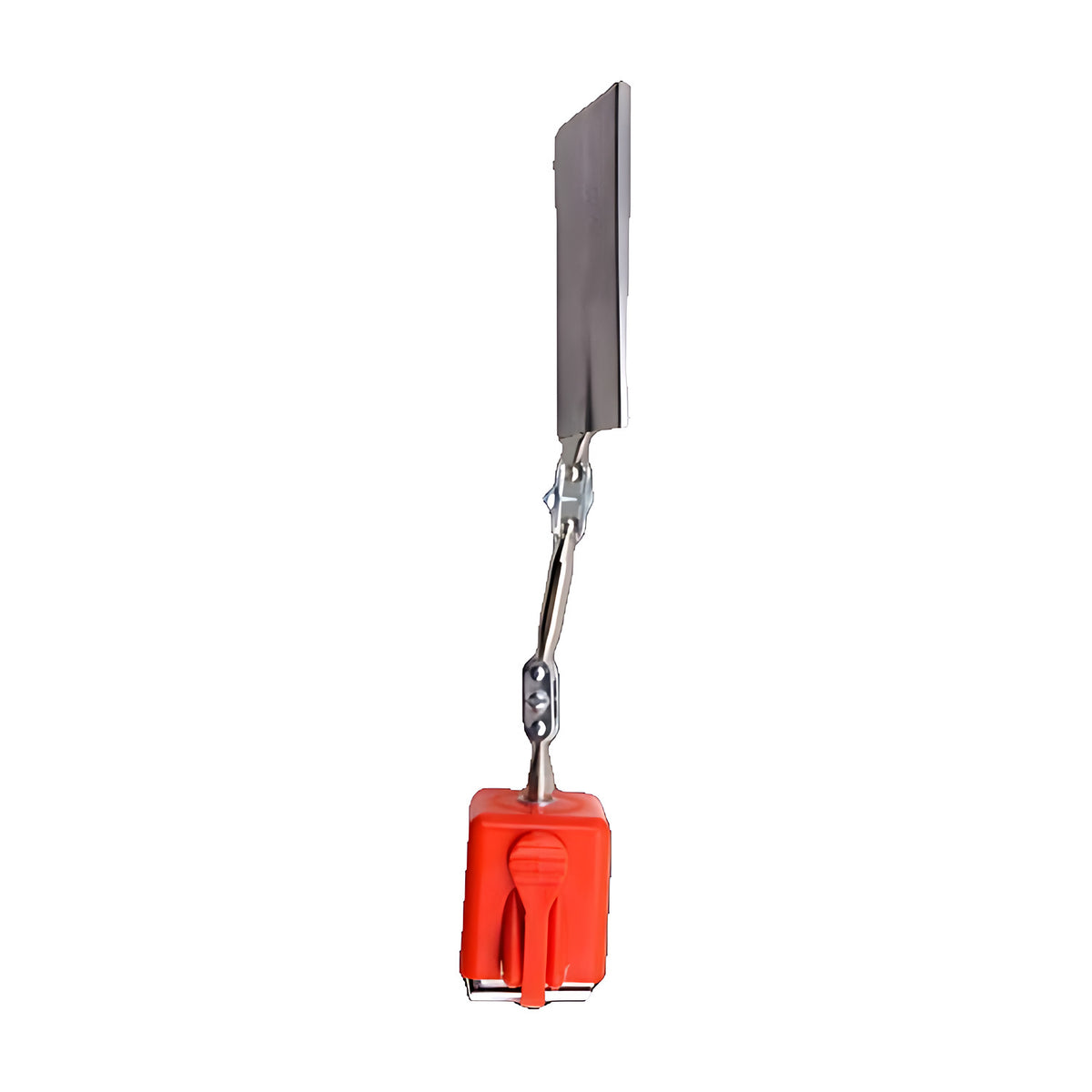 Ullman MX rectangular inspection mirror, side view with the mirror edge-on above an orange magnetic base