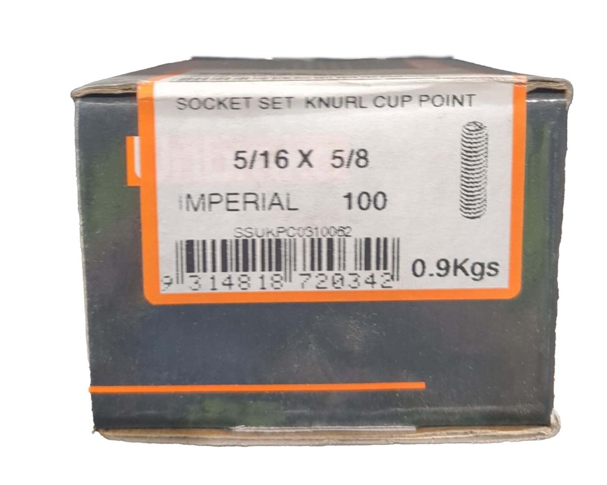 Unbrako 5/16 x5/8" UNC Black Knurled Cup Point Socket Set (Grub) Screw Box of 100 - AIMS Industrial Supplies