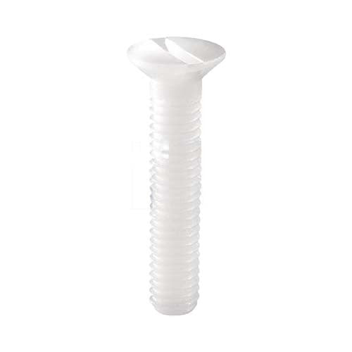 UNC Countersunk Slotted Machine Screw Natural Nylon - AIMS Industrial Supplies