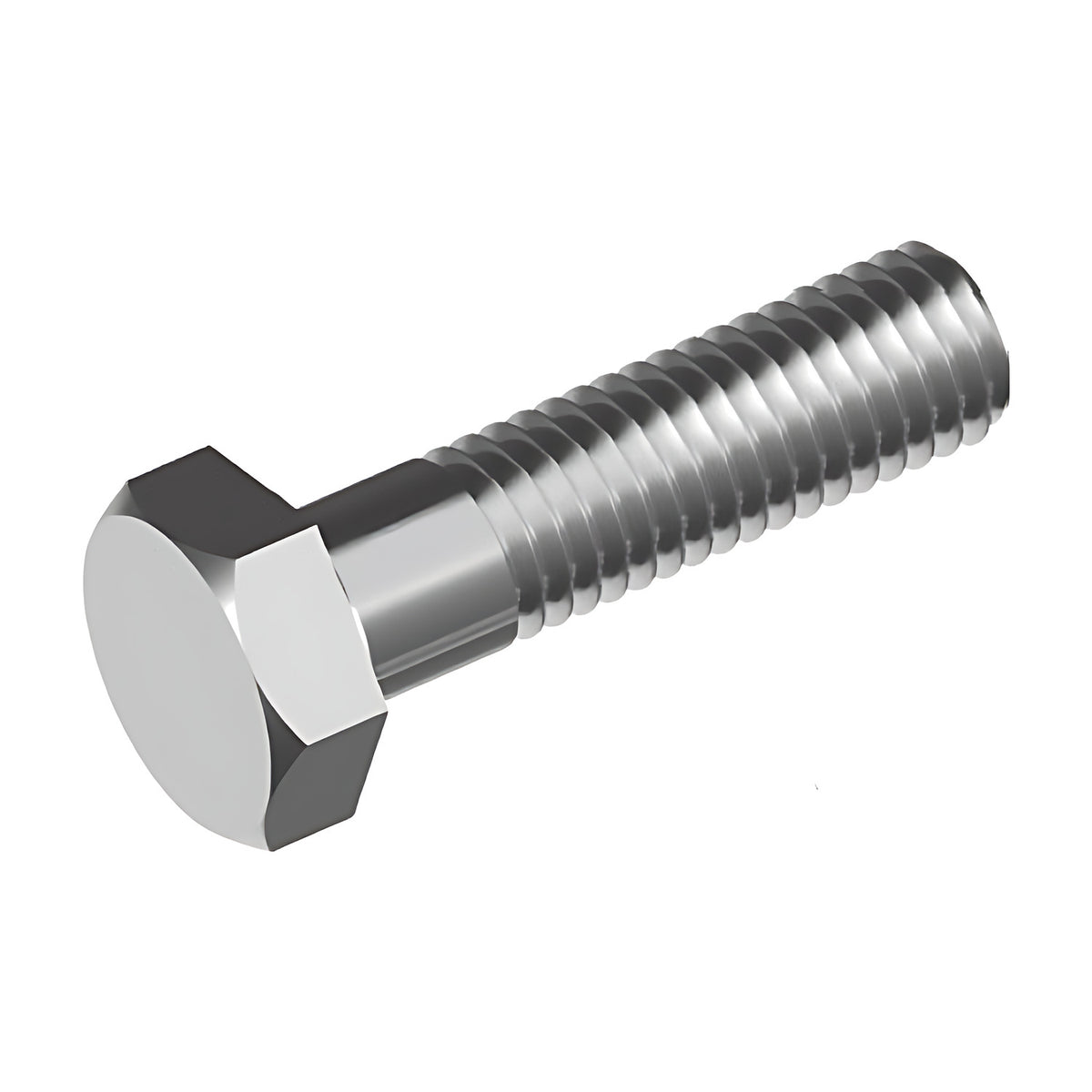 Hobson UNC hex bolt in 1/4" to 1" diameters, zinc finish, large hex head in the foreground and threaded shank behind
