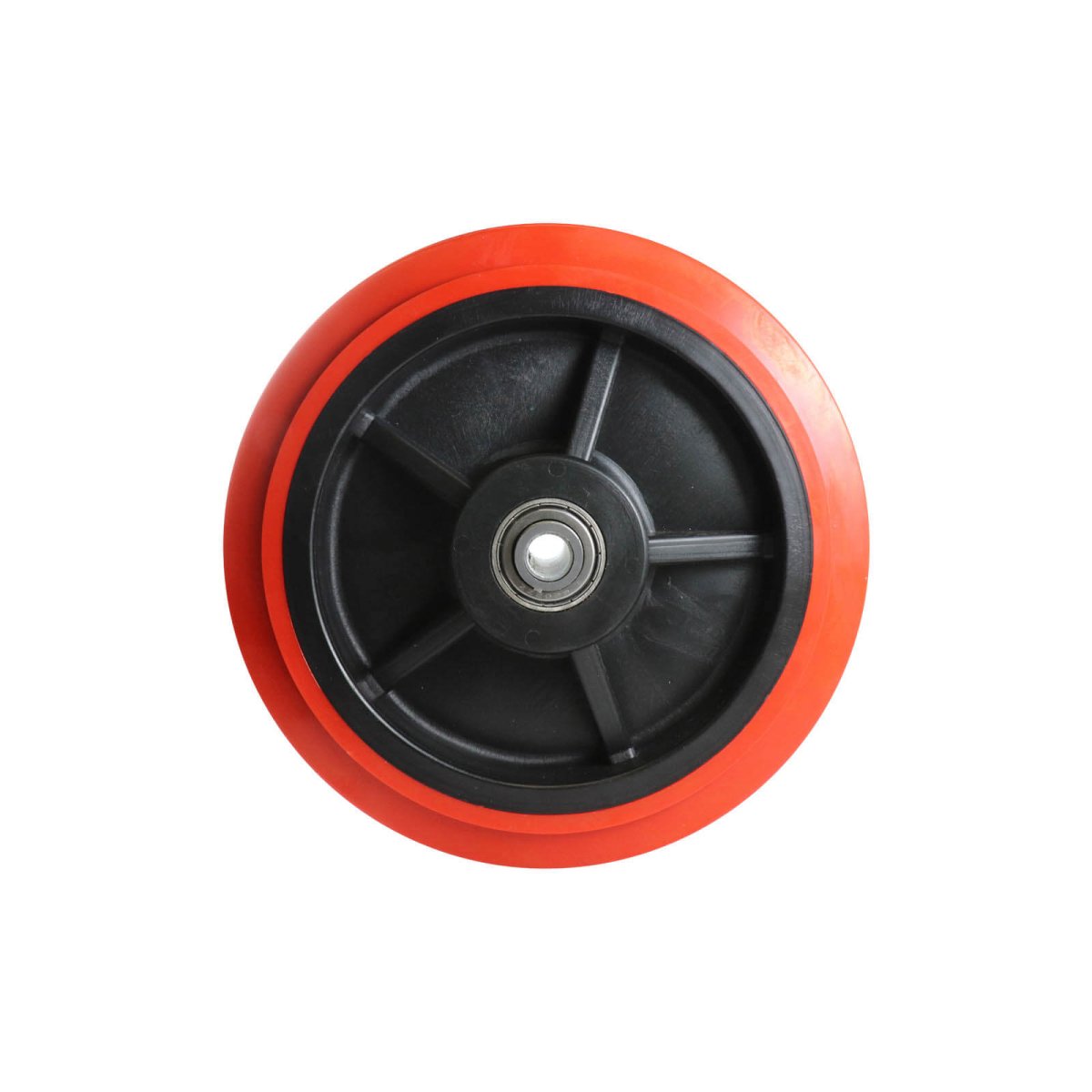 Urethane Wheel - Precision Bearing, Black Nylon Centre, Red - AIMS Industrial Supplies