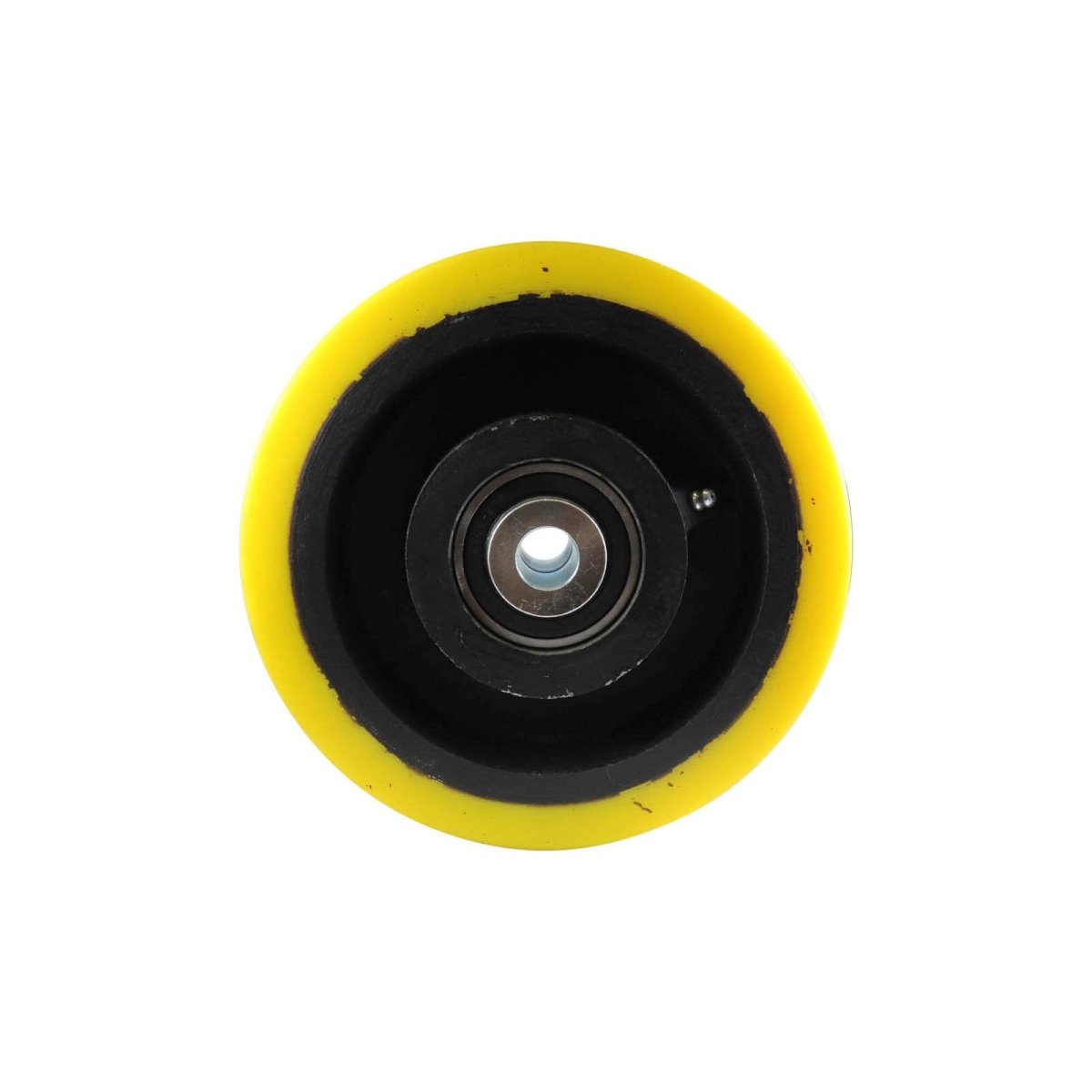 Urethane Wheel - Precision Bearing, Cast Iron Centre, Yellow - AIMS Industrial Supplies