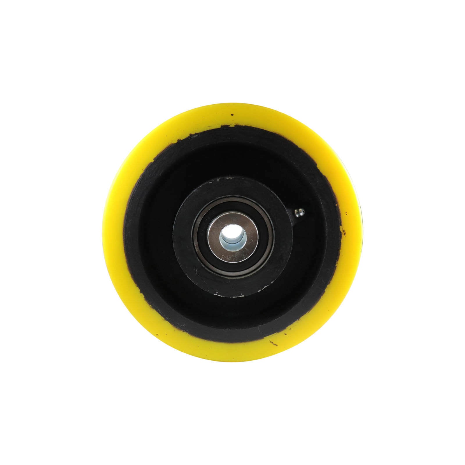 Urethane Wheel - Precision Bearing, Cast Iron Centre, Yellow1