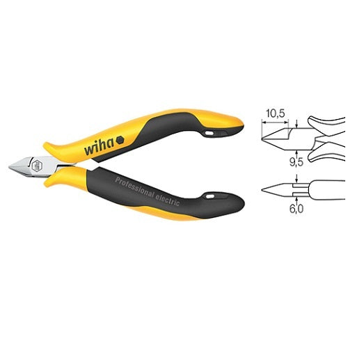 Wiha 115mm Professional ESD Narrow Diagonal Cutter - 26814(Z40404)1