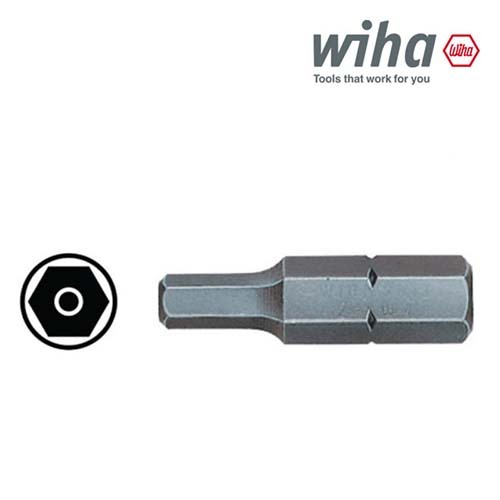 Wiha 5 x 25mm Hex Drive Security Insert Bit 1/4" Hex