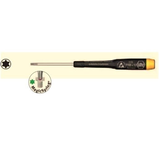 Wiha Precision Screwdriver ESD Magicspring T10 x 145mm - AIMS Industrial Supplies