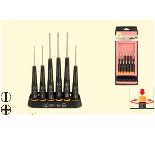 Wiha Precision Screwdriver ESD Set, 6 Pieces - 08463(272K6) - AIMS Industrial Supplies