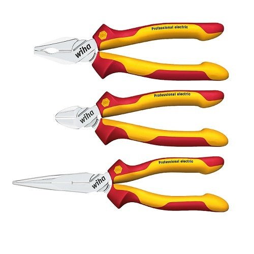 Wiha Professional Electrical Pliers Set, 3 Pieces - 26852(Z99000106) - AIMS Industrial Supplies