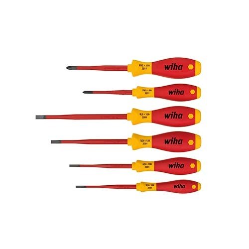 Wiha Soft Finish Screwdriver Insulated 1000V AC Set of 6 - AIMS Industrial Supplies