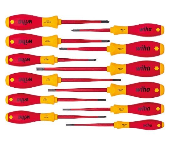 Wiha SoftFinish Insulated Screwdriver 1000V AC, 12 Pieces -41003 - AIMS Industrial Supplies