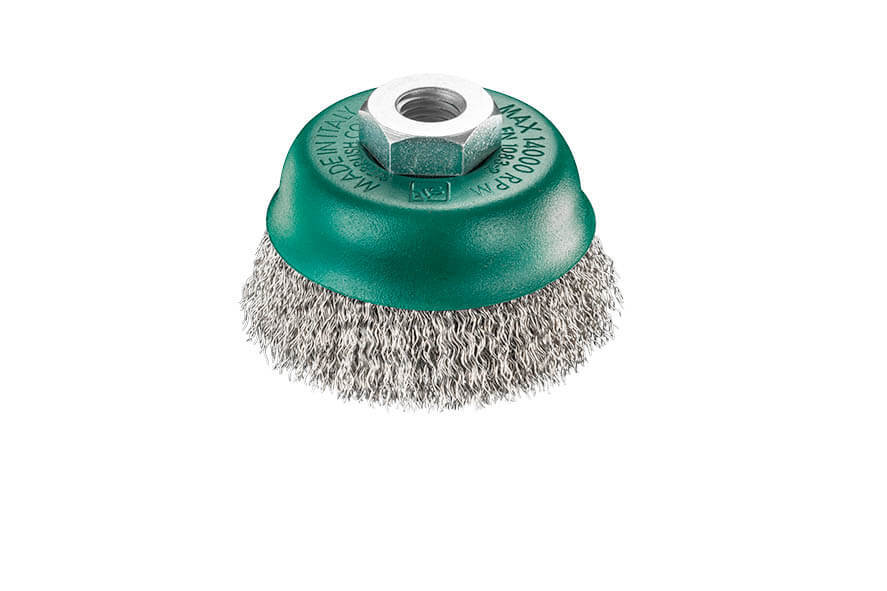Wire Brush - SIT 945 Crimped Stainless Steel Cup Brush 75mm x M14 - AIMS Industrial Supplies