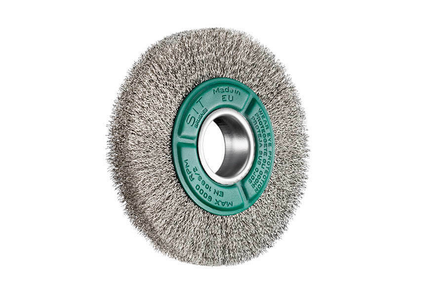 Wire Brush - SIT Crimped Wire Wheel 125mm x 17mm Stainless Steel 915 - AIMS Industrial Supplies